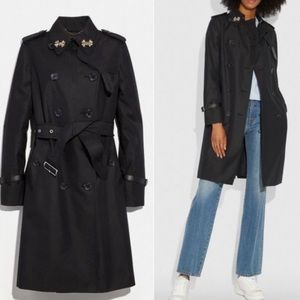 Coach Black Trench Coat NWT